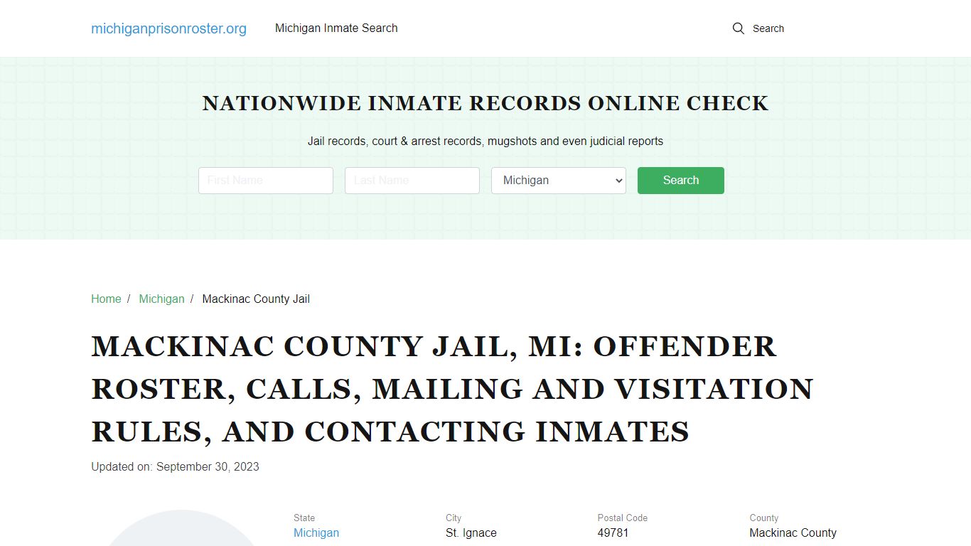 Mackinac County Jail, MI: Inmate Search, Visitation & Contact Info
