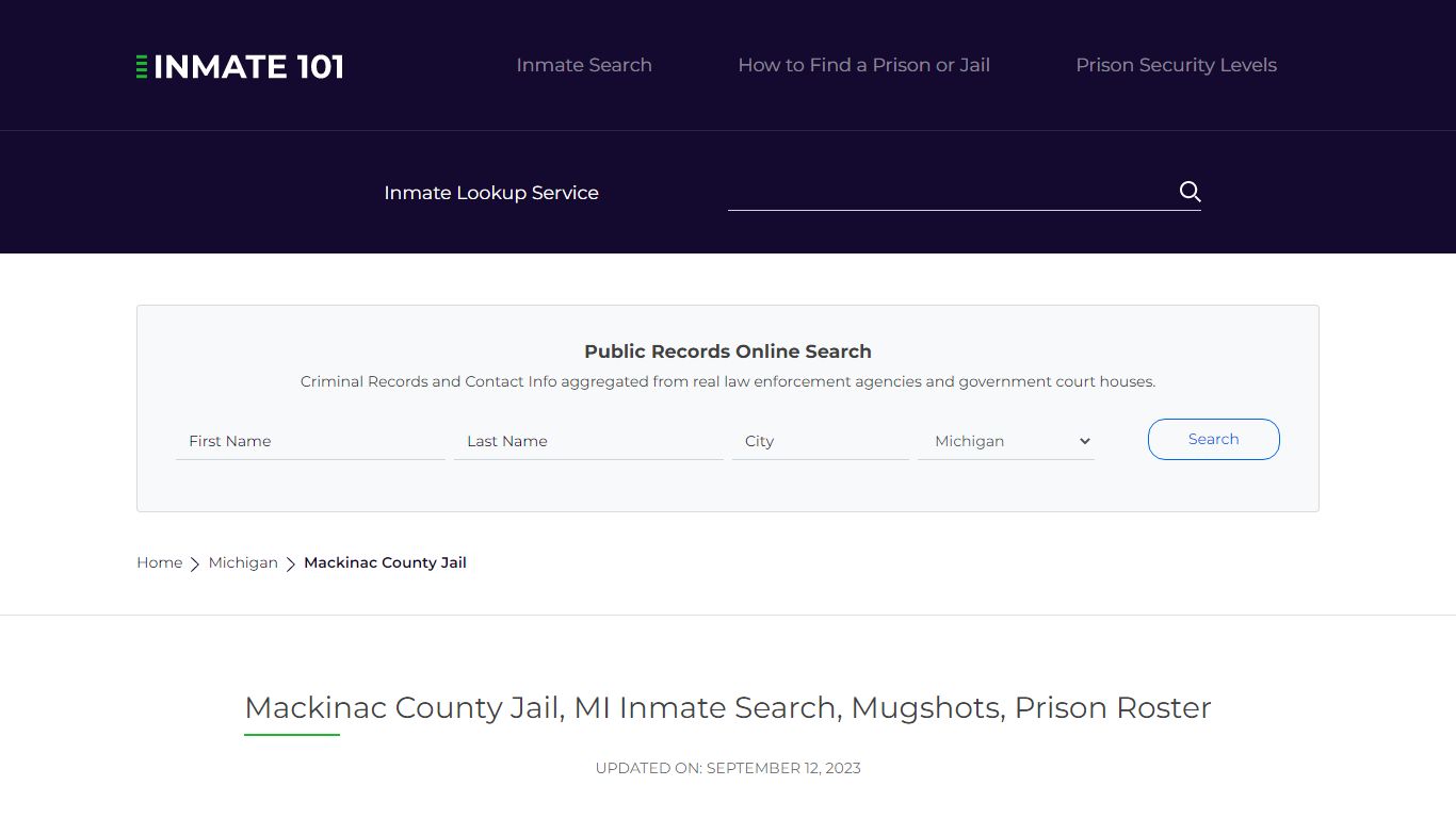 Mackinac County Jail, MI Inmate Search, Mugshots, Prison Roster